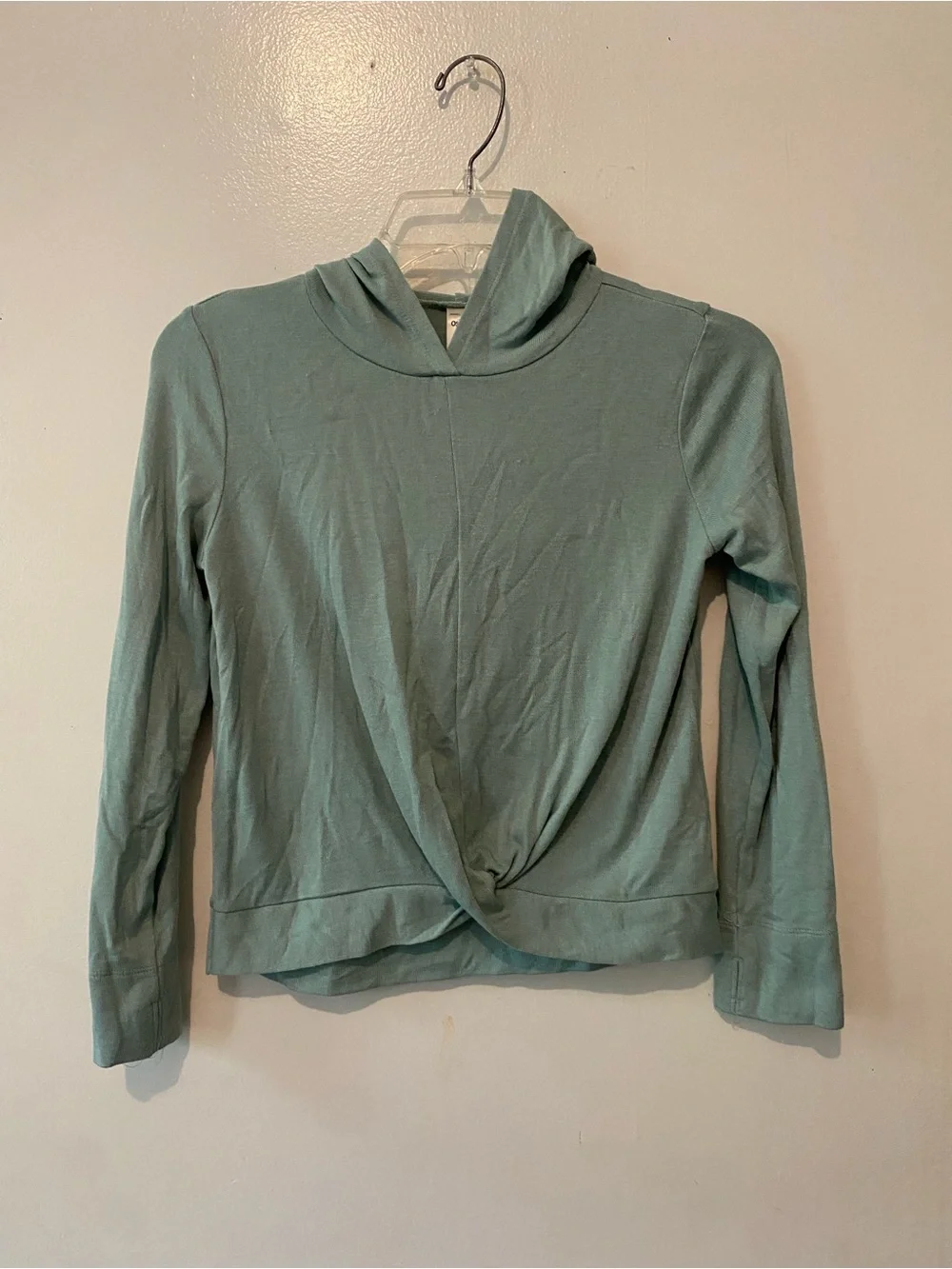 OshKosh B'gosh Light Sage Green Twist-Front Hooded Top